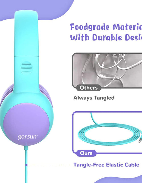Load image into Gallery viewer, Kids Headphones with Limited Volume, Cat Ear Toddler Headphones, Wired Headphone over Ear for Boys and Girls,Stereo Sound Foldable 3.5Mm Headset for Children
