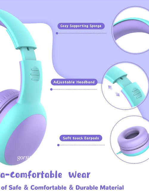 Load image into Gallery viewer, Kids Headphones with Limited Volume, Cat Ear Toddler Headphones, Wired Headphone over Ear for Boys and Girls,Stereo Sound Foldable 3.5Mm Headset for Children
