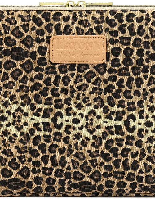 Load image into Gallery viewer, KY-03 Canvas Fabric 15.6 Inch Laptops Sleeve - Brown Leopard Print
