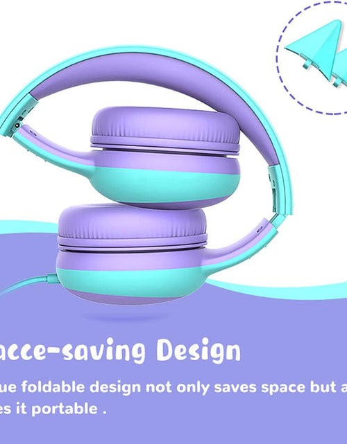 Load image into Gallery viewer, Kids Headphones with Limited Volume, Cat Ear Toddler Headphones, Wired Headphone over Ear for Boys and Girls,Stereo Sound Foldable 3.5Mm Headset for Children
