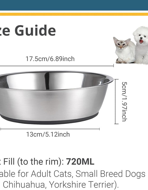 Load image into Gallery viewer, Lightweight Stainless Steel Cat Bowls - 3 Cup, 2 Pack
