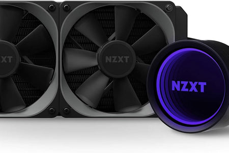 Kraken X53 240Mm - RL-KRX53-01 - AIO RGB CPU Liquid Cooler - Rotating Infinity Mirror Design - Improved Pump - Powered by CAM V4 - RGB Connector - Aer P 120Mm Radiator Fans (2 Included)