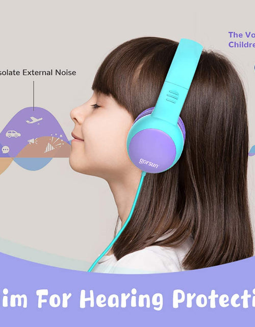 Load image into Gallery viewer, Kids Headphones with Limited Volume, Cat Ear Toddler Headphones, Wired Headphone over Ear for Boys and Girls,Stereo Sound Foldable 3.5Mm Headset for Children
